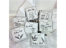 Stickserie ITH - 12 Mini Schokihüllen Weihnachten Doodle